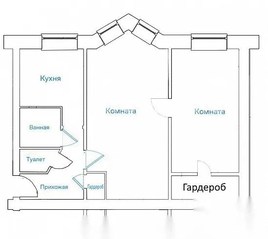 2-комн. квартира, 43.7 м², Санкт-Петербург